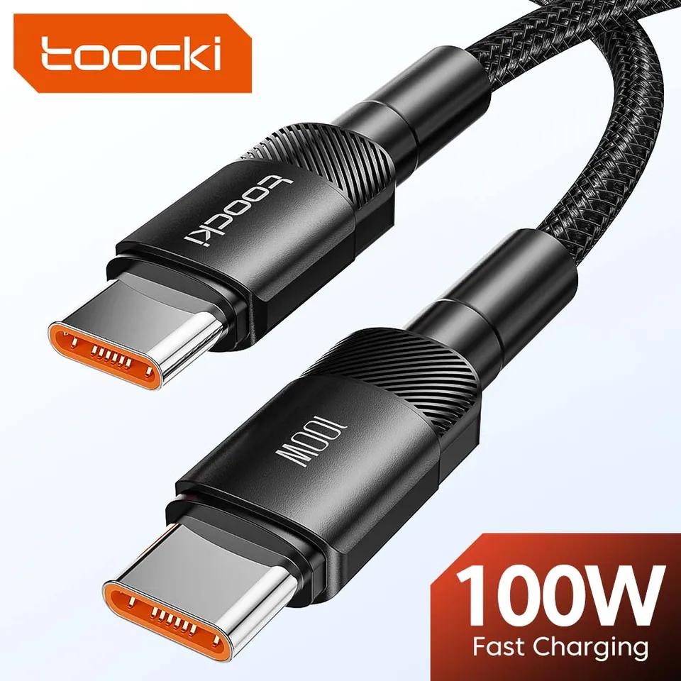 Toocki Cable de 100W tipo C a USB C, PD 3.0, carga rápida 4.0, tipo C a tipo C para iPhone 15, Macbook, Samsung, Xiaomi