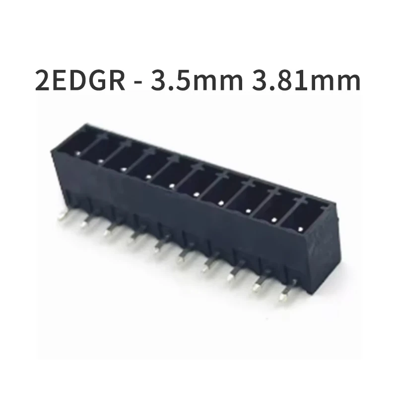 (10 Pcs) Plug-in PCB terminal block 15EDG Black 2EDGR - 3.5mm 3.81mm Curved pin Terminal block 2P 3P 4P 5P 5P 6P 8P~16P