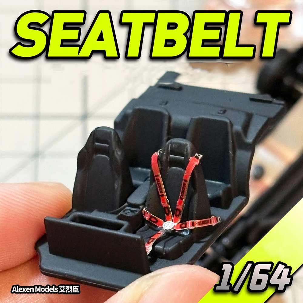 Alexen 1/64 Model Car Metal Seat Belt Toy Cars Detail-up Parts Diorama Decoration Simulation Scene Toy