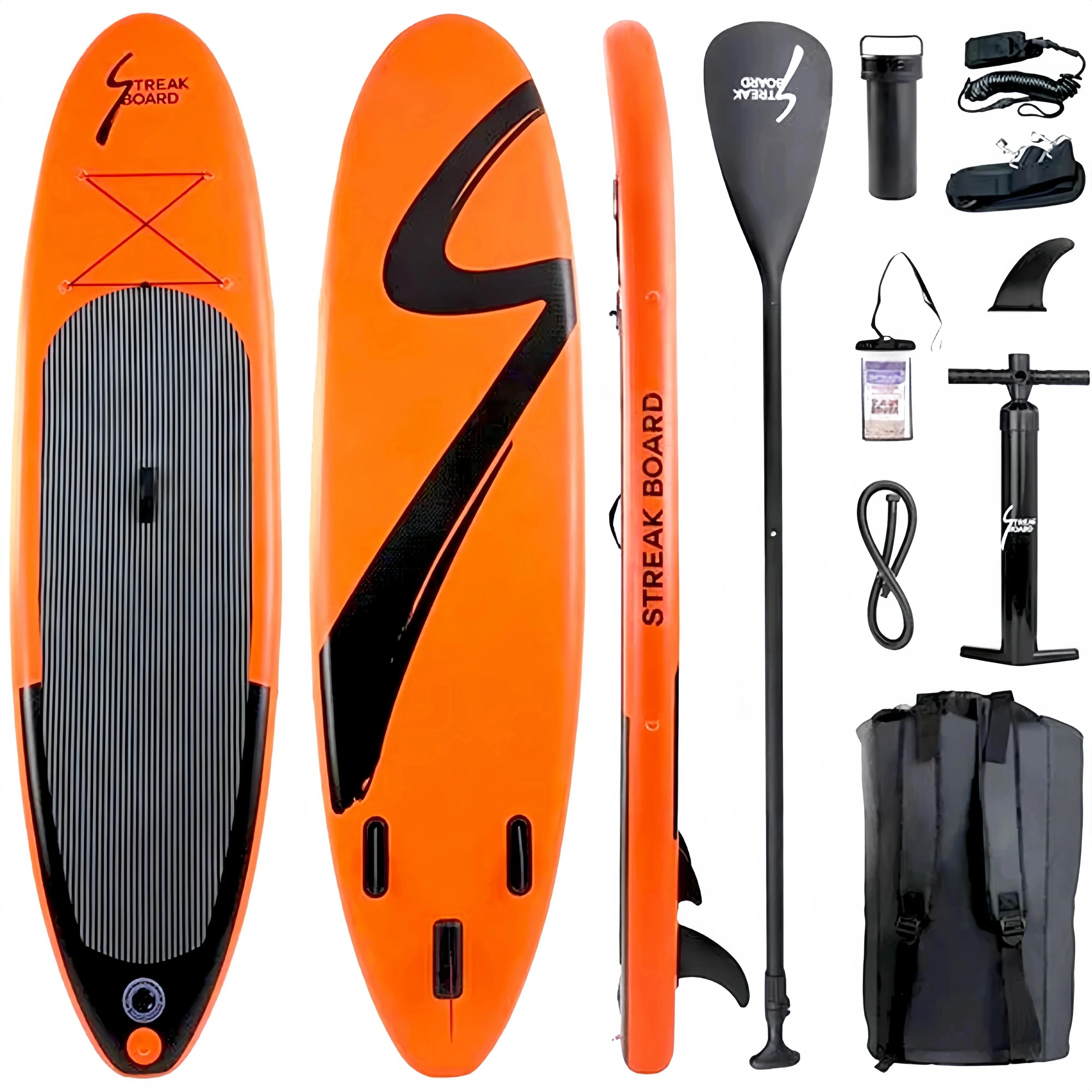 Tabla de surf de PVC, tabla de Paddle inflable, playa, esquí acuático, tabla de Paddle de pie con cuerda para pie para exteriores, 320x81x15cm