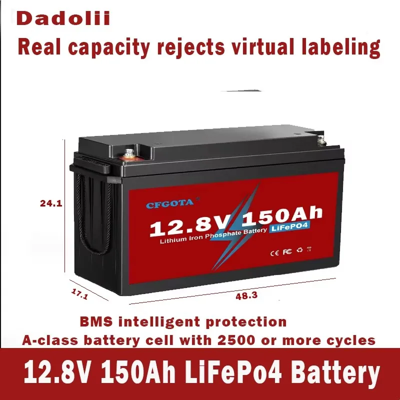 12V 200Ah 12V 120Ah LiFePO4 Battery Lithium Iron Phosphate Battery Built-in BMS for Solar Power System RV House Trolling Motor