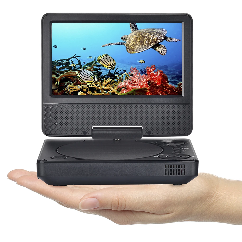 Portable Digital DVD Player With LED LCD Screen Support for 180° Horizontal Rotation 90° Flip Wireless Bluetooth Connectivity