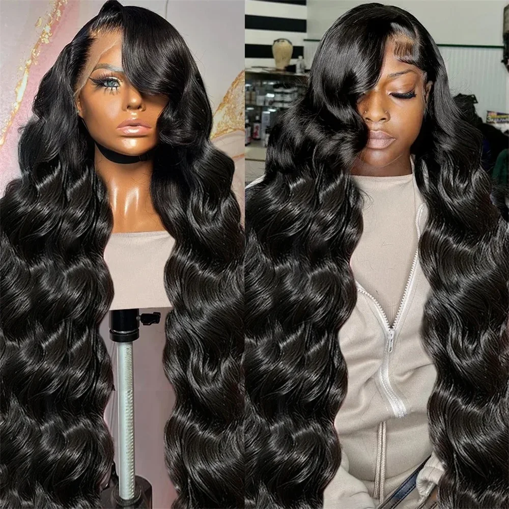 Body Wave Lace Front Human Hair Wig 32 34Inch 13X4 13x6 Lace Frontal Wigs Brazilian 4x4 Transparent Lace Closure Wigs PrePlucked