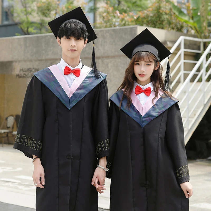 School Clothes Cosplay Uniform Bachelor Hat Graduation Dress Robe College Men Women Gowns College Style Performance Clothing