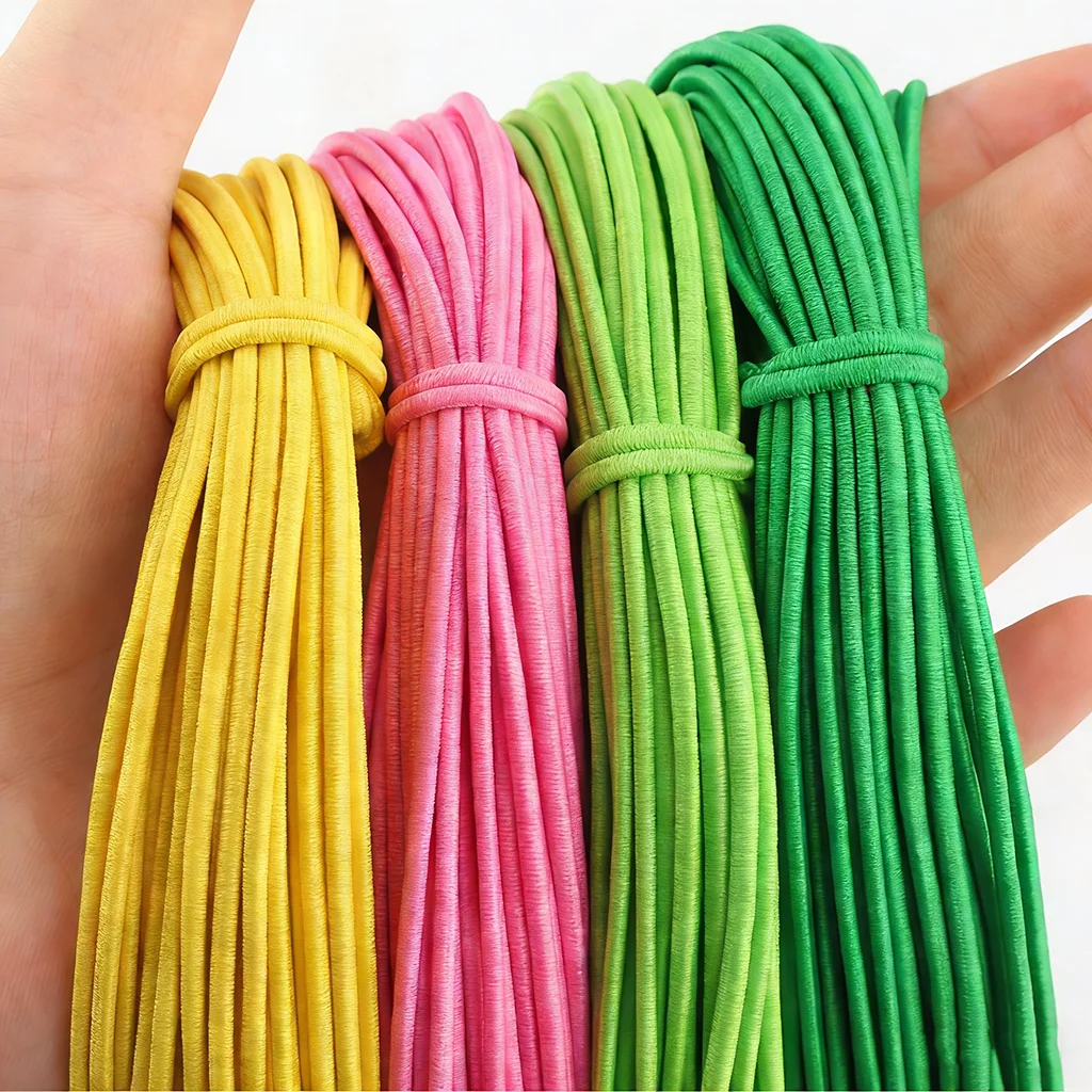 

Meetee 5-50M 3mm Elastic Cords Stretch Band for Hair Tie Hoodie Drawstring Rubber Bands Handicrafts Clothing Sewing Accessories
