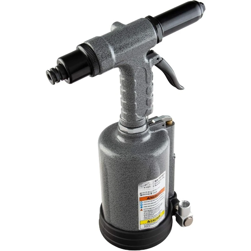 

SX1819T, Heavy Duty Rivet Gun, Sets 3/16” and ¼” Rivets, 3690 lbs Traction Power, Nose Pieces Included, Forged Alumi