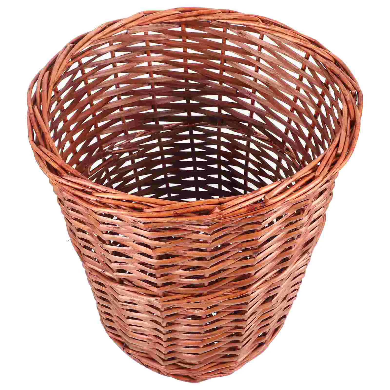 

Rustic Rattan Woven Waste Tall Garbage Bin Litter Home Bedroom Bin Woven Sundries Storage Home Storage Baskets Trash Basket