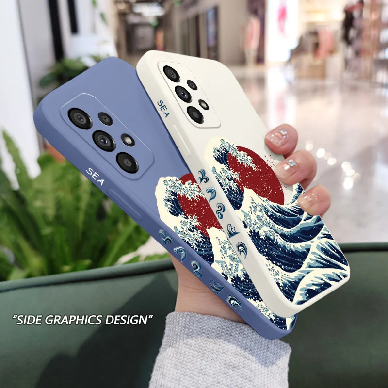 Red Sun Sea Waves Case Samsung A54 A34  A24 A73 A53 A33 A23 A15 A25 A35 A55 A13 A03 A03S A72 A52 A52S A32 A12 A22 A04S A04 5G