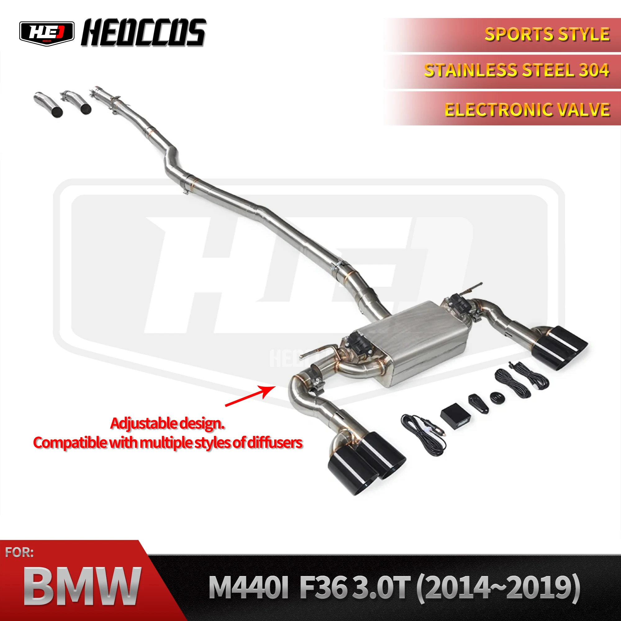 

HEO Performance Valved Catback Exhaust for Bmw 4 Series 2013+ F32 F33 F36 c 425i 428i 430i 435i 440i With Stainless Steel