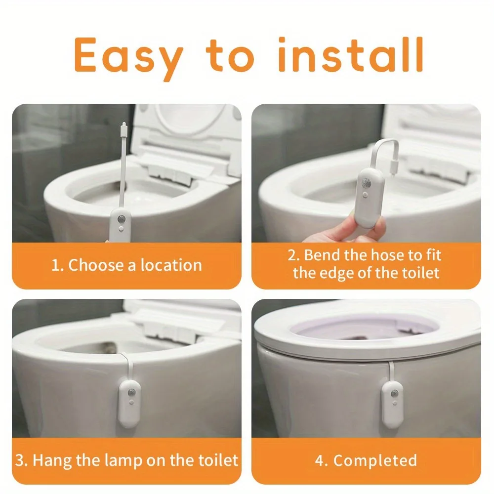 mart Remote Control LED Wall-Mounted Night Light with Motion Sensor, 36V Dimmable Color-Changing Bathroom Light, USB Rechargeabl