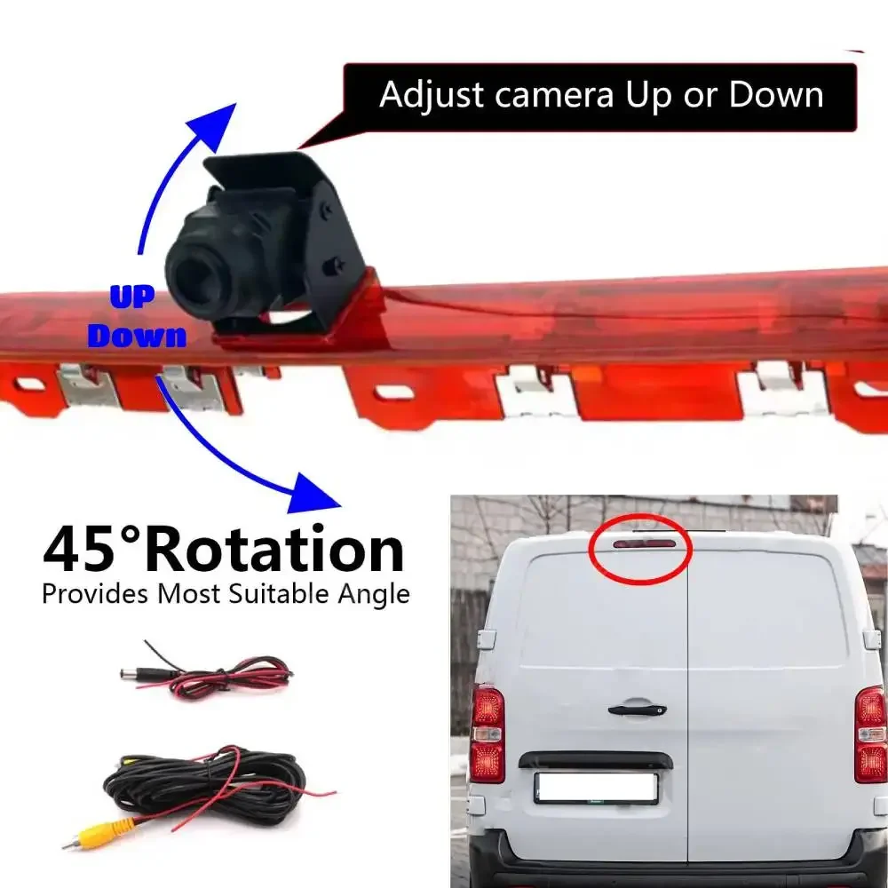 3rd High Brake Light Parking Reverse Camera with CCD Night Vision, for Peugeot Expert, Citroen Dispatch, for Toyota Proace