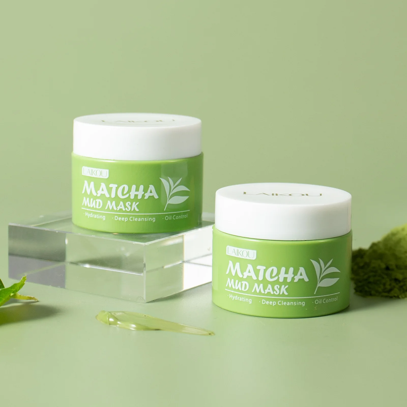 

LAIKOU Matcha Green Tea Clay Mask 25g Deep Cleansing Pore Minimizing Face Mud Mask Hydrating Moisturizing Non-irritating