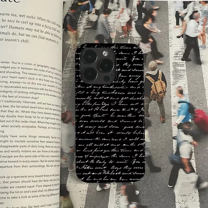 

Ins Korean Black Art Text Is Niche Case for IPhone 16E 15 14 13 Pro Max 12 Mini 11 Pro 16 Plus XR XS Shockproof Ultra Thin Cover