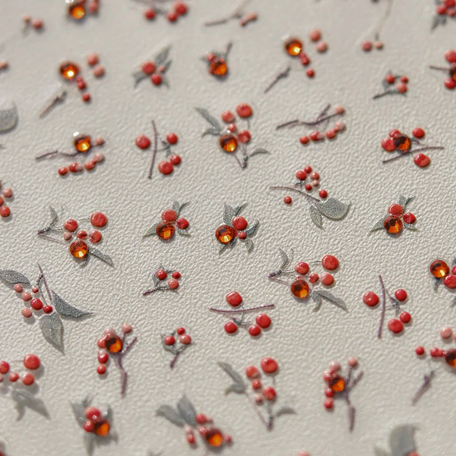 1 Stuks 5d Diamant Japanse Kawaii Jquirity Nail Art Stickers Glitter Rode Nail Transfer Slider Stickers Diy Decoraties Accessoires