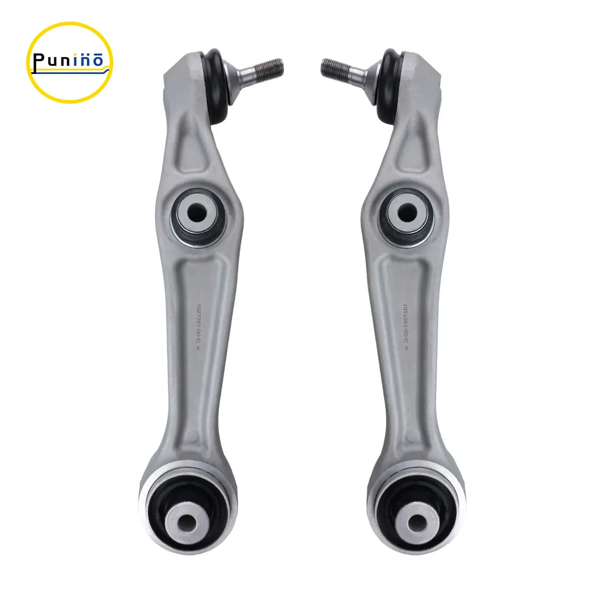 Punino Pair of Front Lower Control Arm with Ball Joint Set for Tesla Model S X 2012 2013 2014 2015 2016 2017 2018 2019 2020