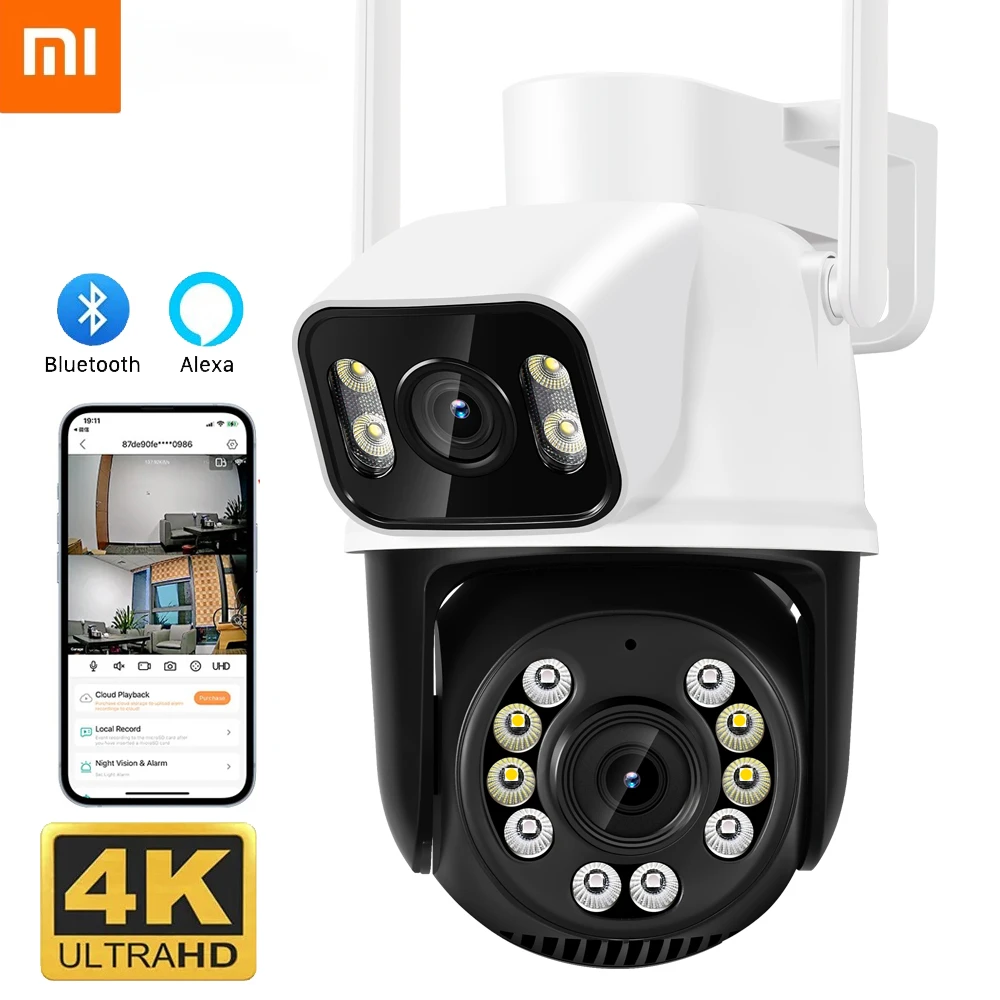 

Xiaomi New 8MP 4K PTZ Wifi Camera Dual Lens with Dual Screen Ai Human Detect Auto Tracking Outdoor Surveillance Camera iCSee