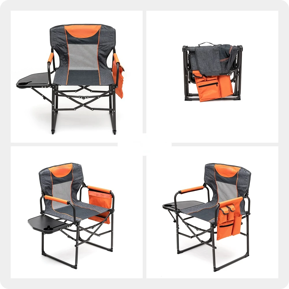 Heavy Duty Portable Folding Chair with Side Table Pocket Handle for Beach Outdoor Camping Director Chair