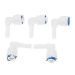 5 Pcs RO Water Plastic Pipe Fitting Elbow 1/4