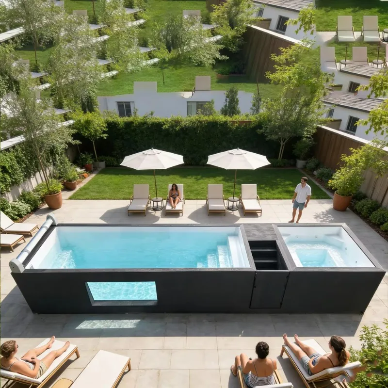 Rapid Installation Container Swimming Pool Fabricated Structure No Complex Construction Quick Put Into Use Outdoor Modular Pool