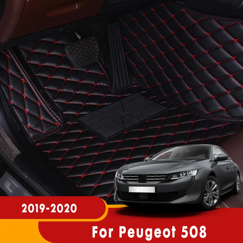 

Car Foot Pads Carpets Custom Rugs Auto Interior Decoration Accessory Car Floor Mats For Peugeot 508 2019 2020 508L