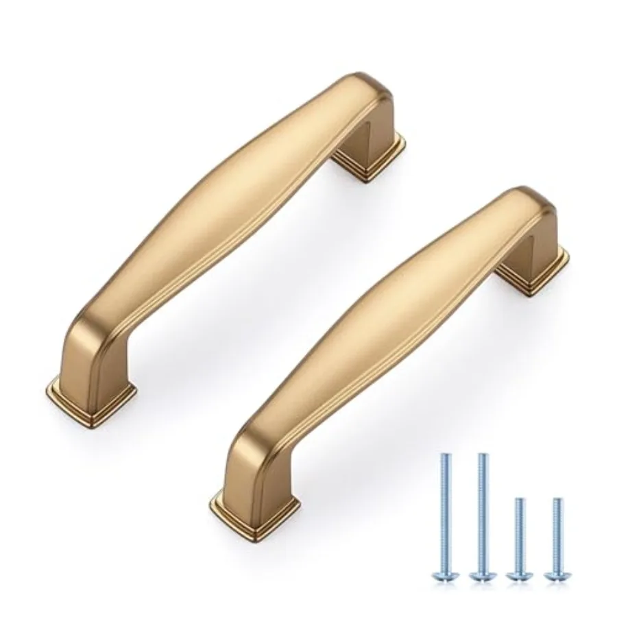 1 Pack Cabinet Handles Champagne Bronze Kitchen Cabinet Pulls, Heavy-Duty Modern Design Kitchen Hardware for Cupboards and Draw