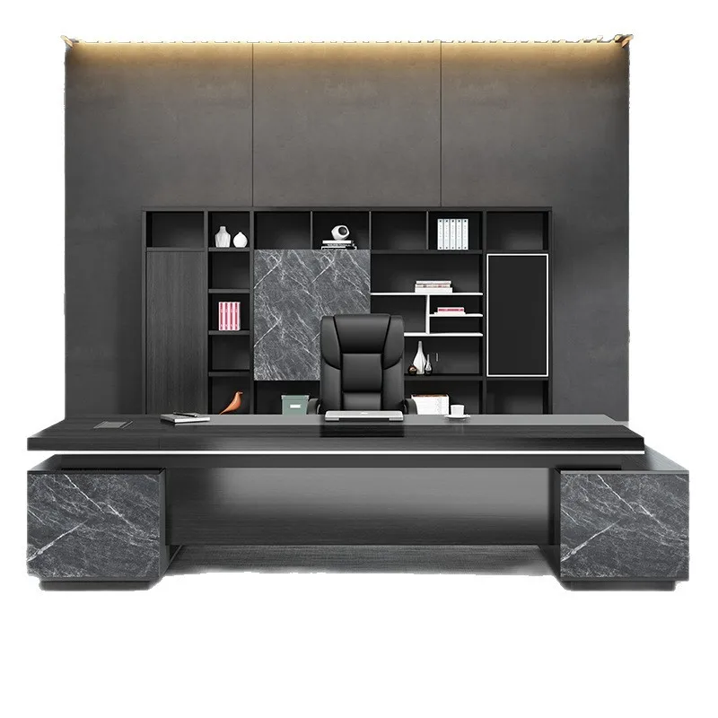 

Комбинация офисного стола и стула Boss, простой современный стол руководителя менеджера