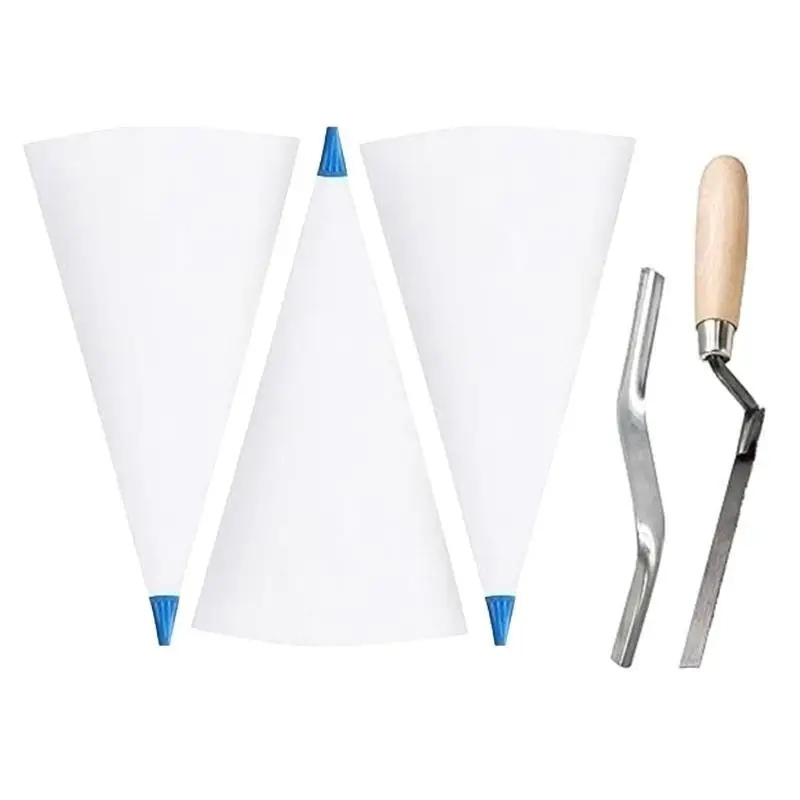 Y1UD Professional Tile Grout Application Set Sturdy PVC Materials Mortars Bags With Practical Tool for Masonry Work