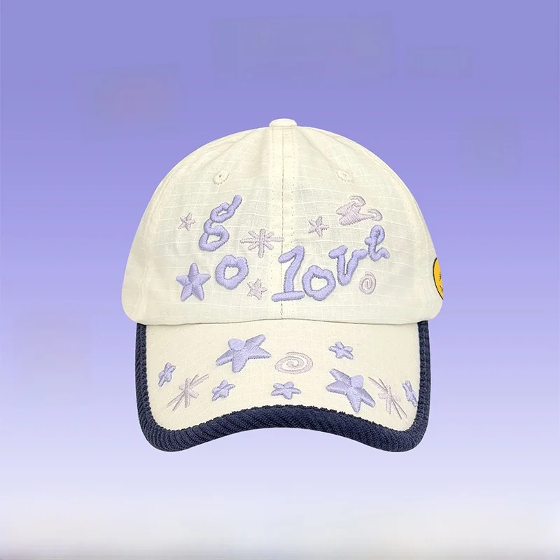 ブランドレディースヒップホップストリートスタイル刺繍文字3d野球帽春夏カジュアルコットンハット（若者向け）