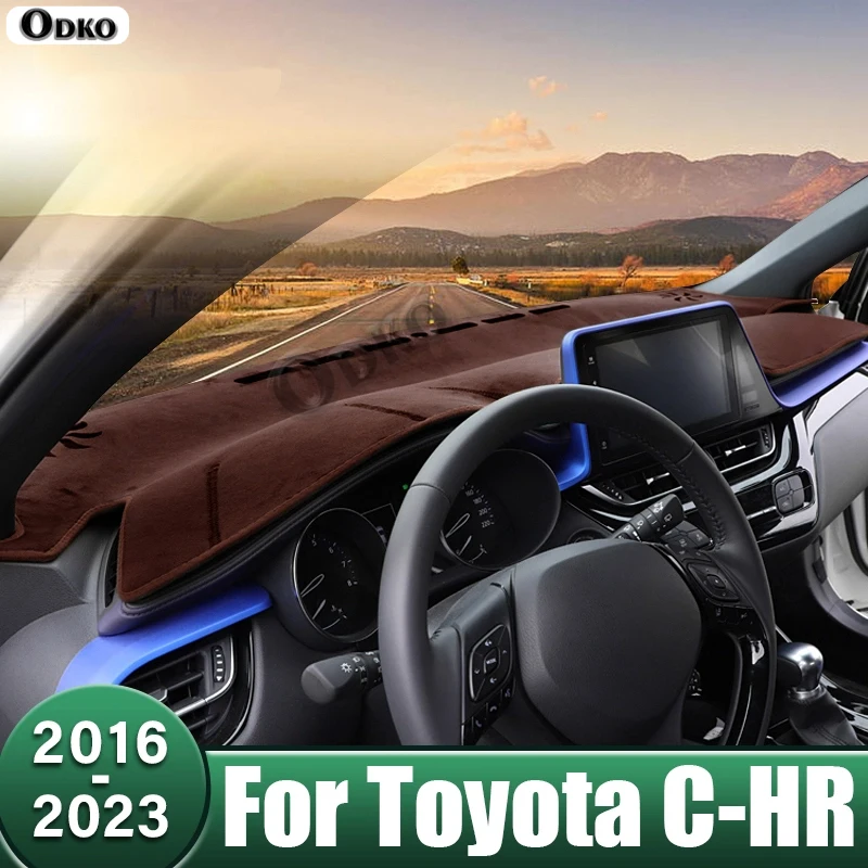 

Чехол на приборную панель автомобиля, коврик от солнца, избегайте световых накладок, чехол с защитой от ультрафиолета для Toyota C-HR CHR C HR 2016 2017 2018 2019 2020 2021 2022 2023