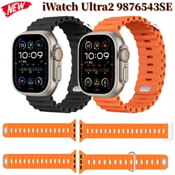 Ocean Strap for Apple Watch Ultra2 Band 49mm 9 8 7 45mm 41mm Silicone Bracelet Wristband for 6 5 4 3 SE 44mm 40mm 42mm 38mm Band