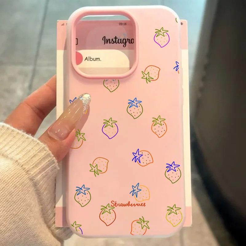 حافظة هاتف لطيفة وأنيقة على شكل فاكهة الدوبامين لهاتف آيفون 17 13 16 15 11 12 14 Pro Max 7 8 Plus 17 Air XR 16E غطاء ناعم