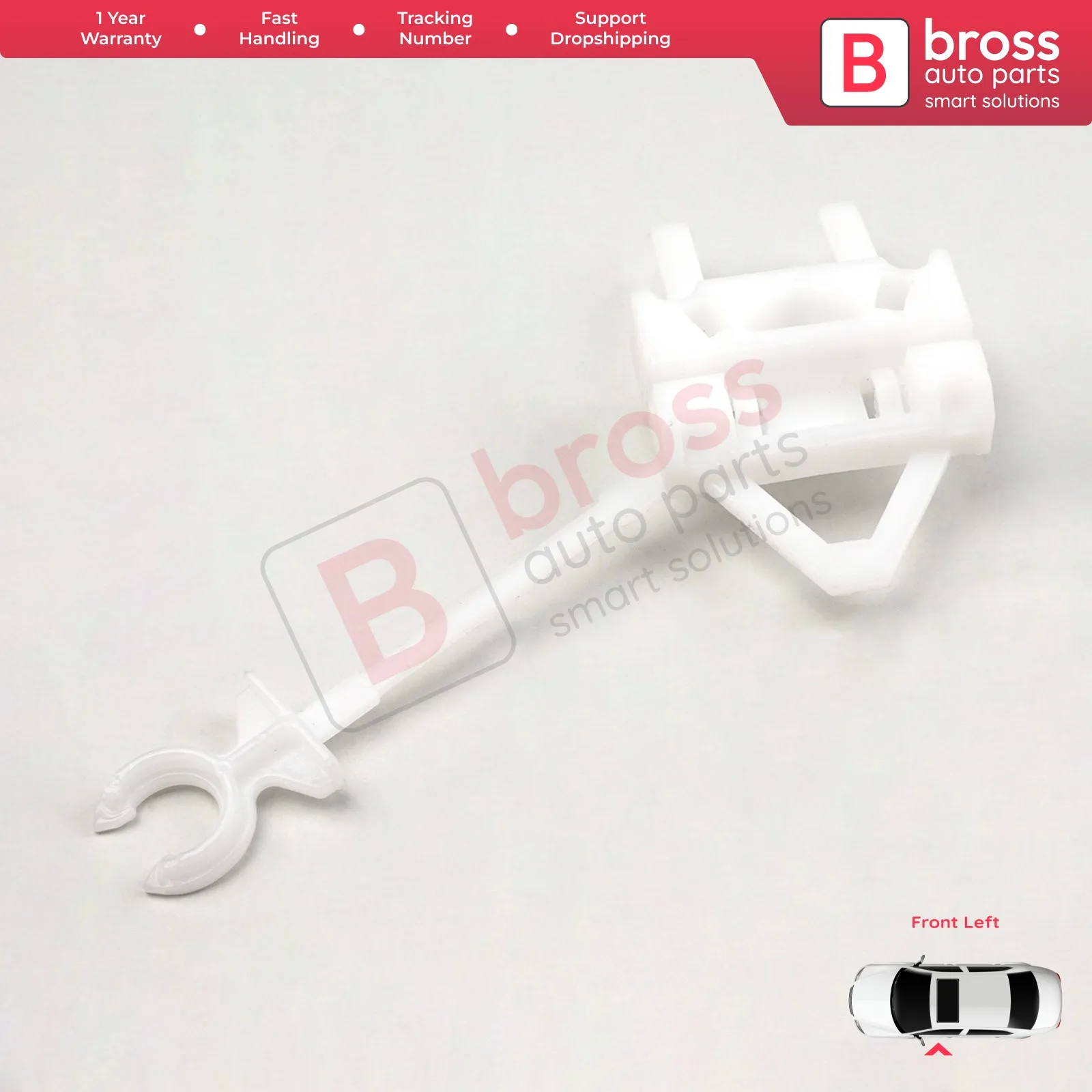 Bross Auto Parts BWR107 Power Window Regulator คลิปด้านหน้าซ้าย51718404, 46751439, 46810619, 46810677สำหรับ Fiat Doblo MK1