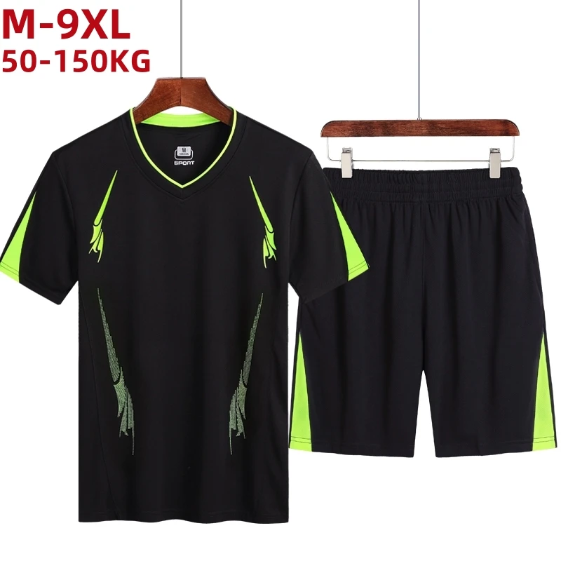 Plus Size M~6xl,7xl,8xl,9xl Tops&Tees Shirts Casual Tshirt Men Quick Dry T-Shirt Sporting Suit T Shirt Men Tracksuits