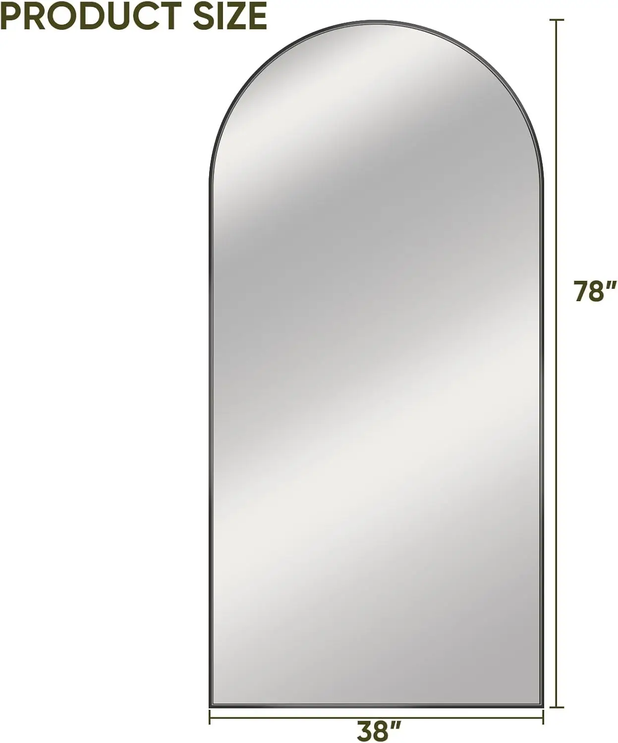 Miroir pleine longueur 78x38 pouces, miroir pleine longueur aéré avec miroir complet sur pied