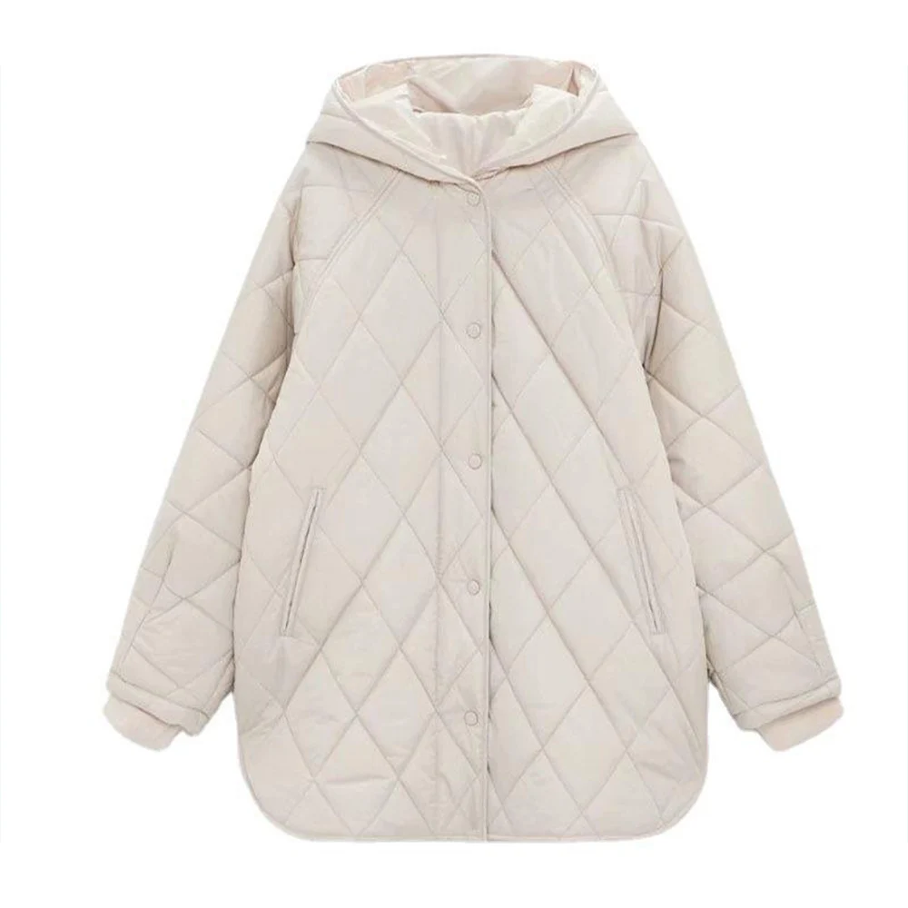 

WOMAN 2026 Fashion Casual Warm hooded Thickened Jacket Coat Retro All-match Long Sleeves Chic Female Outerwear