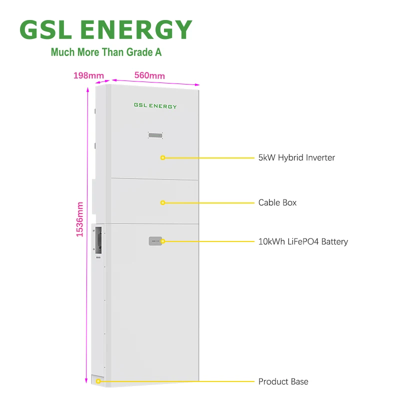 GSL ENERGY New Arrive 20kwh Lifepo4 Battery All In One Energy Storage Battery System Box Lithium Ion 48V 200ah Solar Split IP54