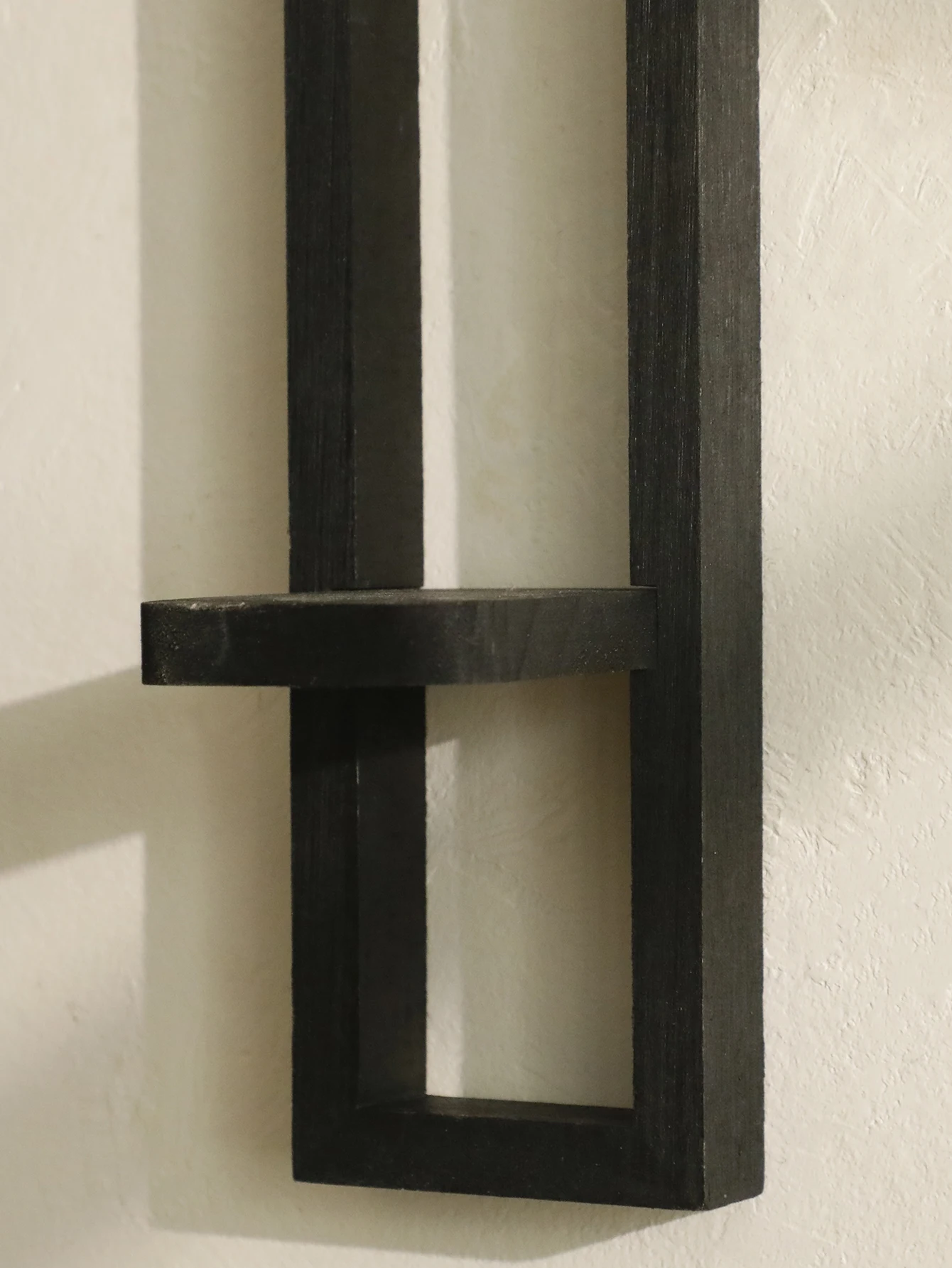 Wandmontierte Kerzenhalter aus schwarzem Holz, rustikale Präsentationsständer, dekorative Wandleuchter, Regale für Wohnzimmer, Schlafzimmer und Heimdekoration – Detail 8