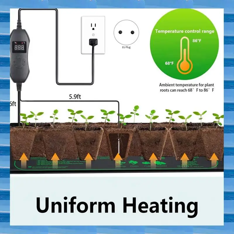 

Heat Mat Seedling Heat Mat With Thermostat With Temperature Setting From 5℃ To 42℃ For Plants Growth,Germination EU Plug