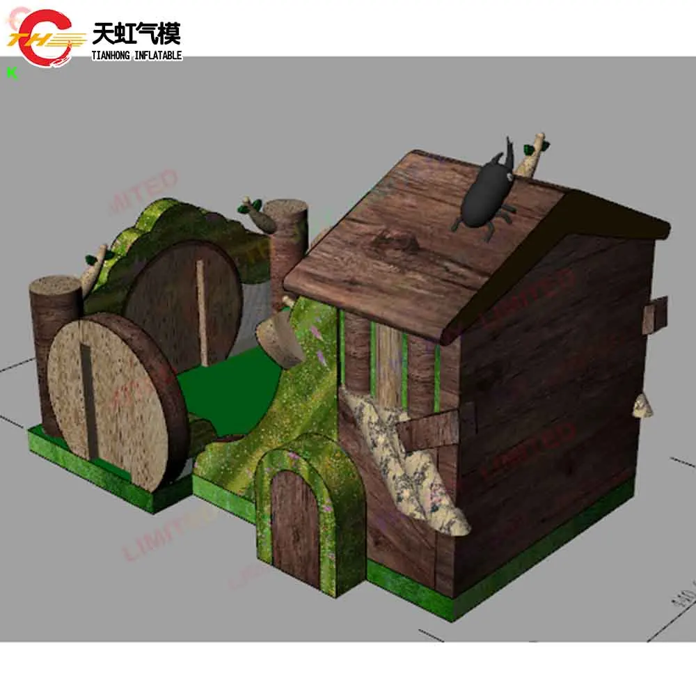 7 x 3 m kommerzielle aufblasbare Rutsche, maßgeschneiderter, aufblasbarer, luftiger, aufblasbarer, trockener Rutschenbrücke mit Gebläse