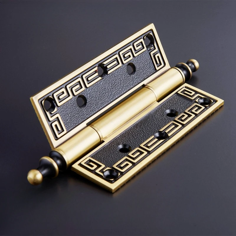 All copper new Chinese style hinge, 5-inch flat opening, silent and thickened hinge, solid wood