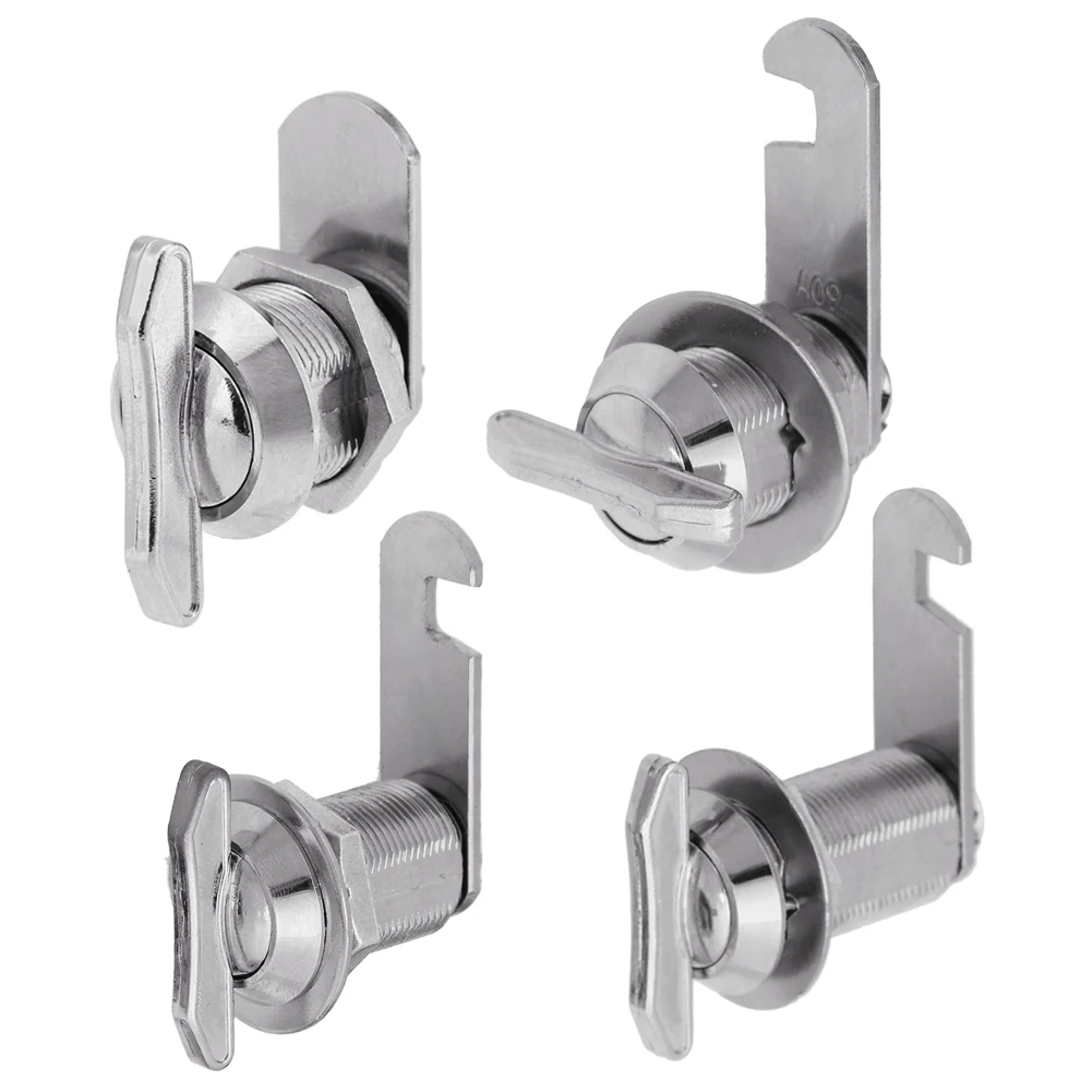 Cupboard Lock Kirsite Display Cabinet Lock Bright Chrome Multi-function Practical Portable Keyless Hardware Accessories
