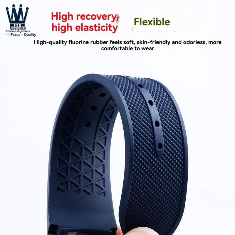 21mm High Quality Fluororubber Strap For Jaeger-LeCoultre Series Q906868J Q9068650 Watchband Curved Interface FKM Bracelet view 4