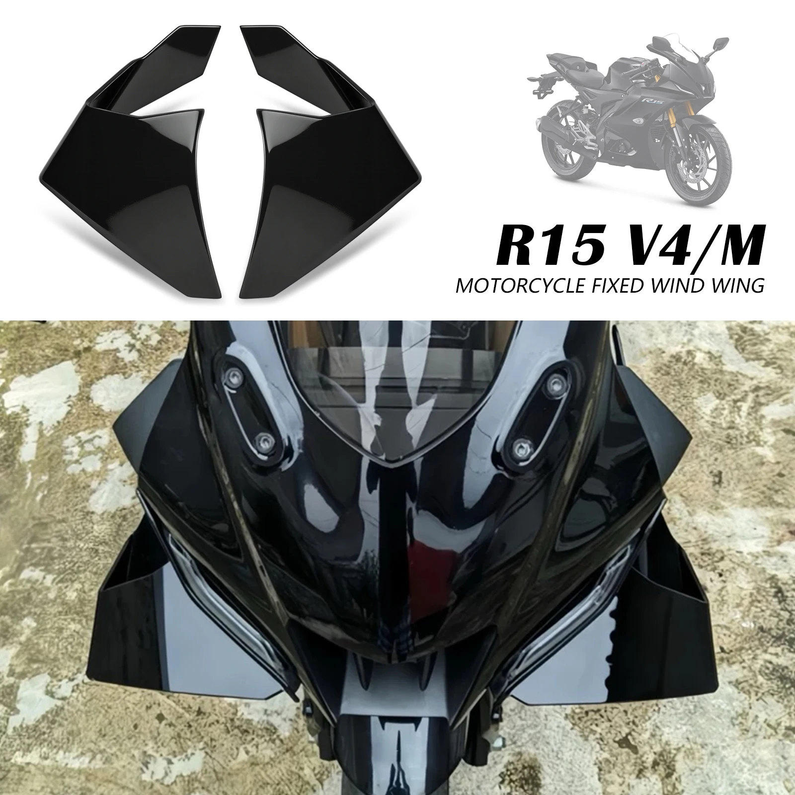 Alerones Delanteros Aerodinámicos para Motocicleta R15 V4, Kit de Alerones Frontales para Yamaha YZF-R15 R15 V4 R15M