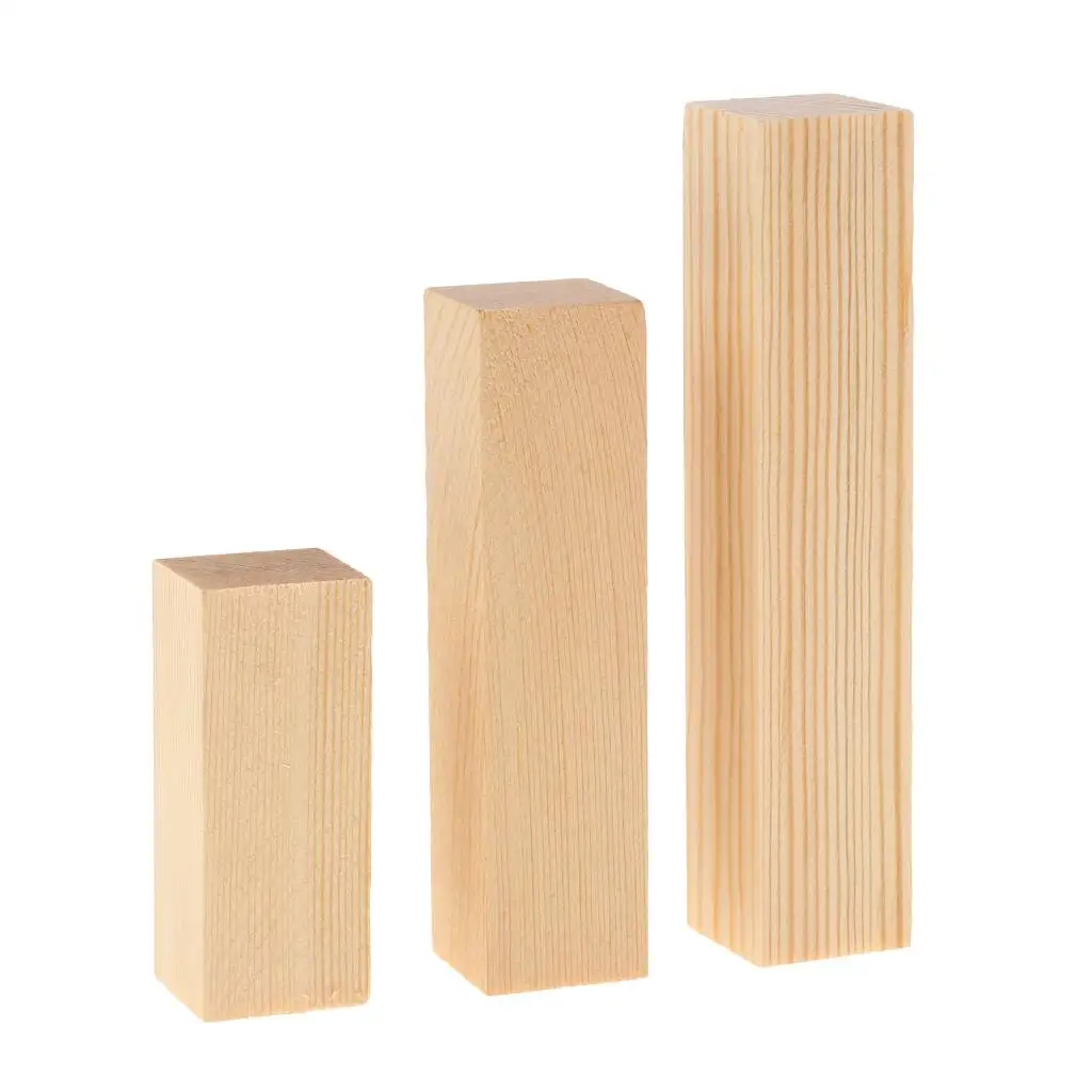 Pieces Unfinished Rectangle Game Pieces Wooden Blocks Decoration Wood