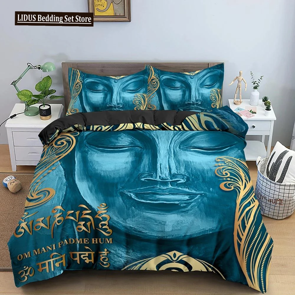 

Family Buddha Bedding Set Mandala Quilt Cover Luxury Twin King Size Bed Sets Bohemian Bedclothes 2/3pcs With Pillowcase