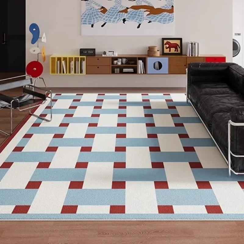 

For Carpet for Living Room Modern Art Blue Bedroom Rug Luxury Minimalist Sofa Coffee Table Floor Mat Machine Washable Rugs Ковер