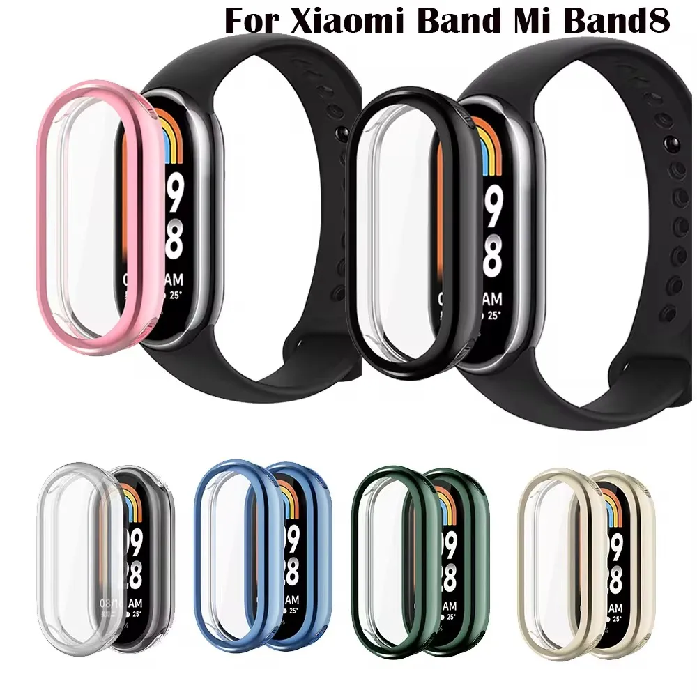 Étui de protection pour montre Xiaomi MI Band 8, housse de protection d'écran pour Xiaomi Band8, coque entièrement douce et légère, accessoires
