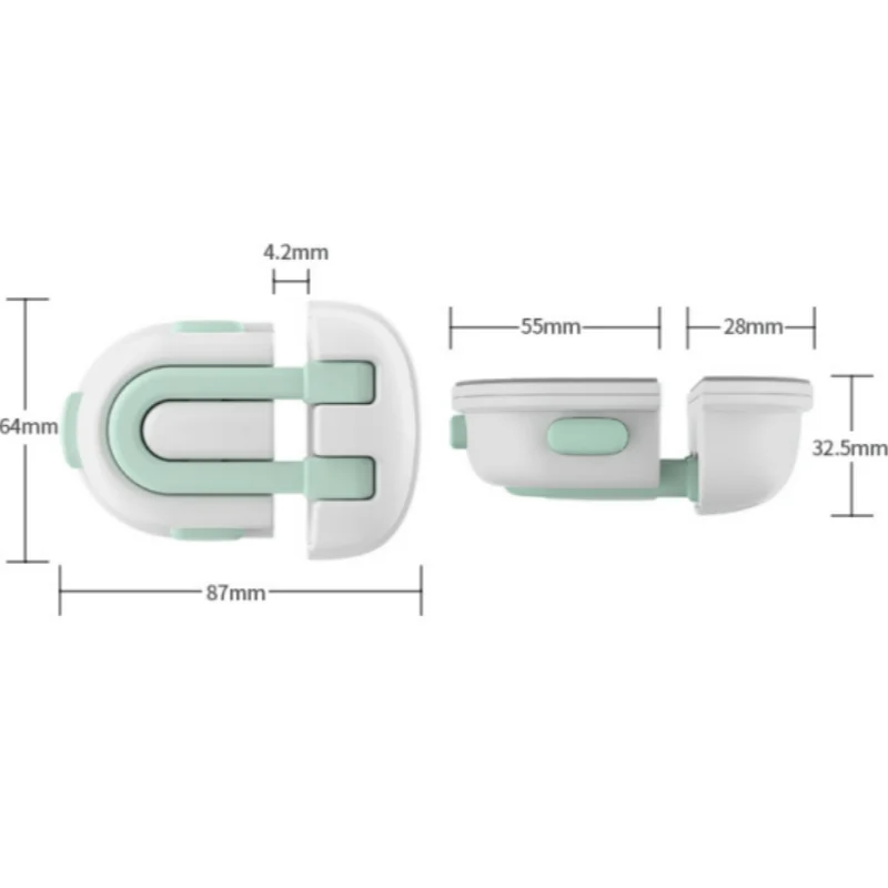 2 buah kunci pengaman anak kunci laci pelindung bayi anti-jepit tangan multi-fungsi anti-pembuka selot pintu lemari kulkas