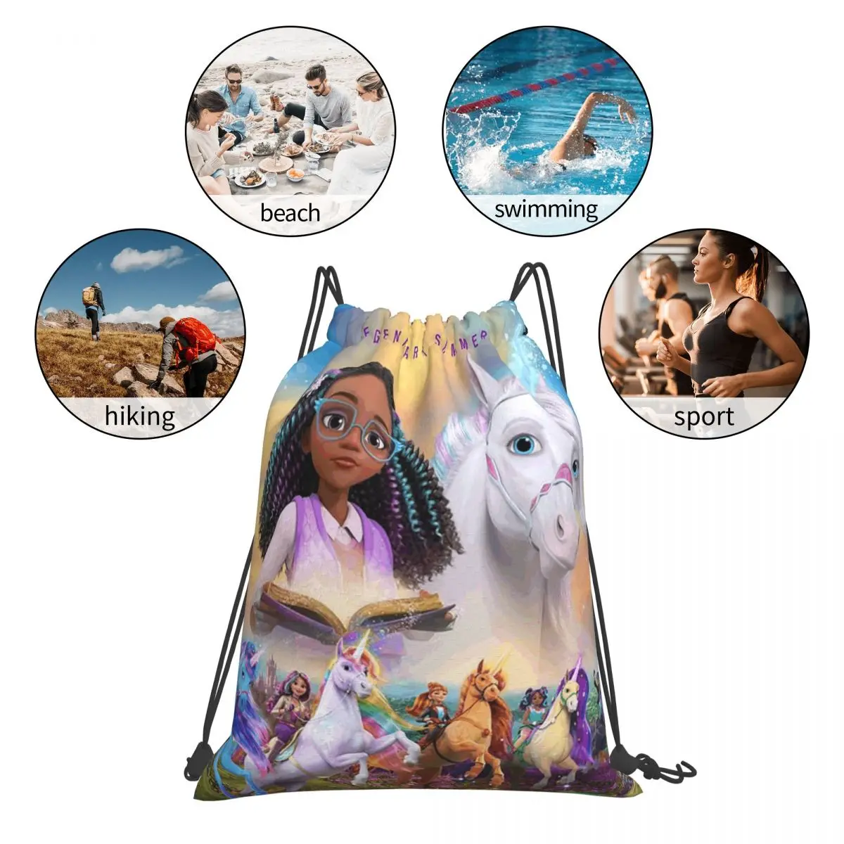 Unicorn Academy Backpacks Fashion Portable Drawstring Bags Storage Bag Book Bags For Man Woman School