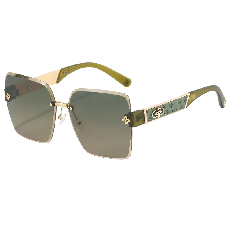 

Новые поляризованные квадратные солнцезащитные очки оверсайз для женщин, без оправы, дизайнерские, с защитой UV400, модные, трендовые, высокого качества, визуально уменьшающие лицо